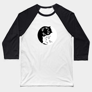 Yin Yang Cats Baseball T-Shirt